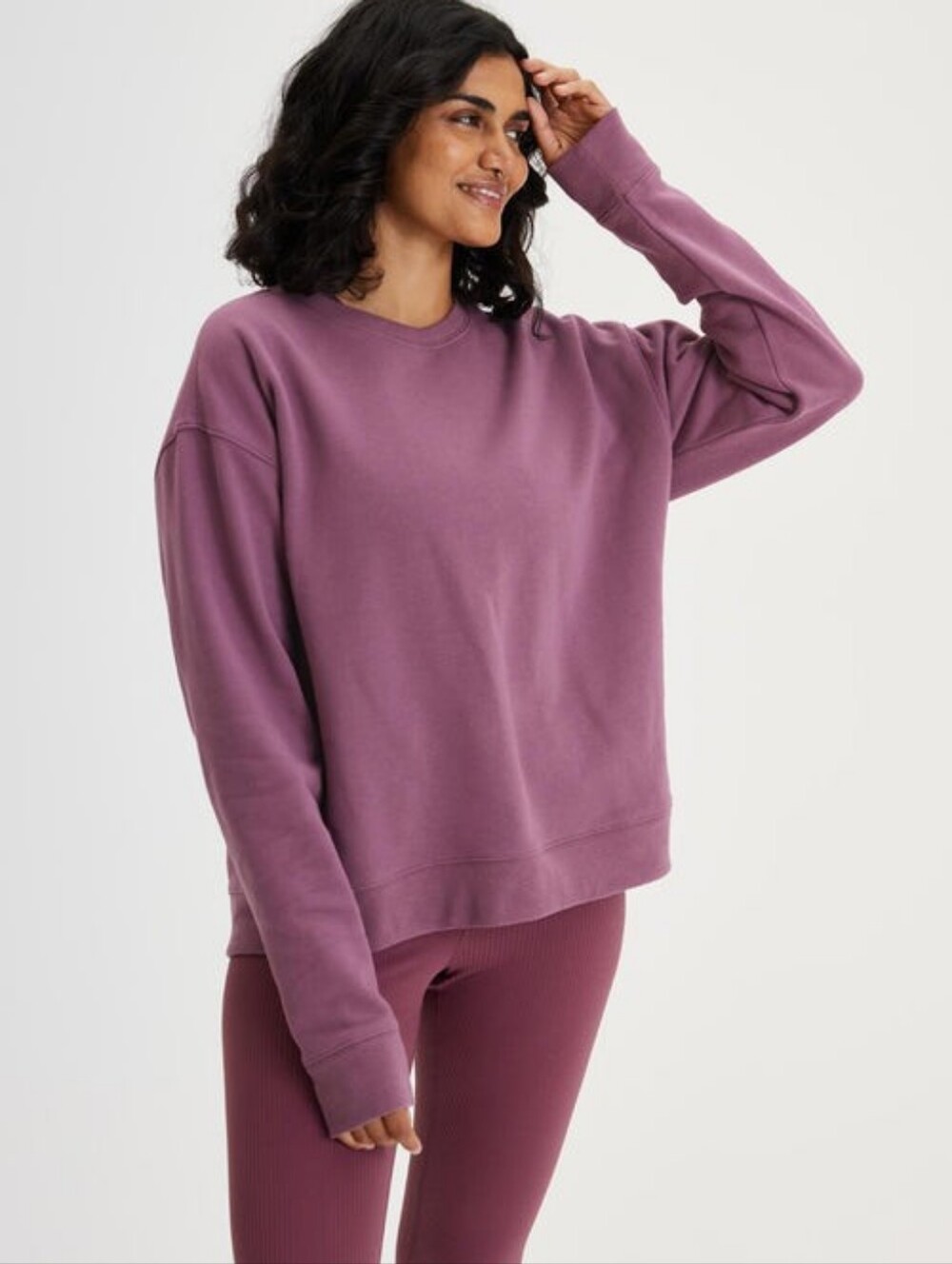 girlfriend collective 50/50 Tulipwood (Muted Pink/Purple) crewneck sweatshirt